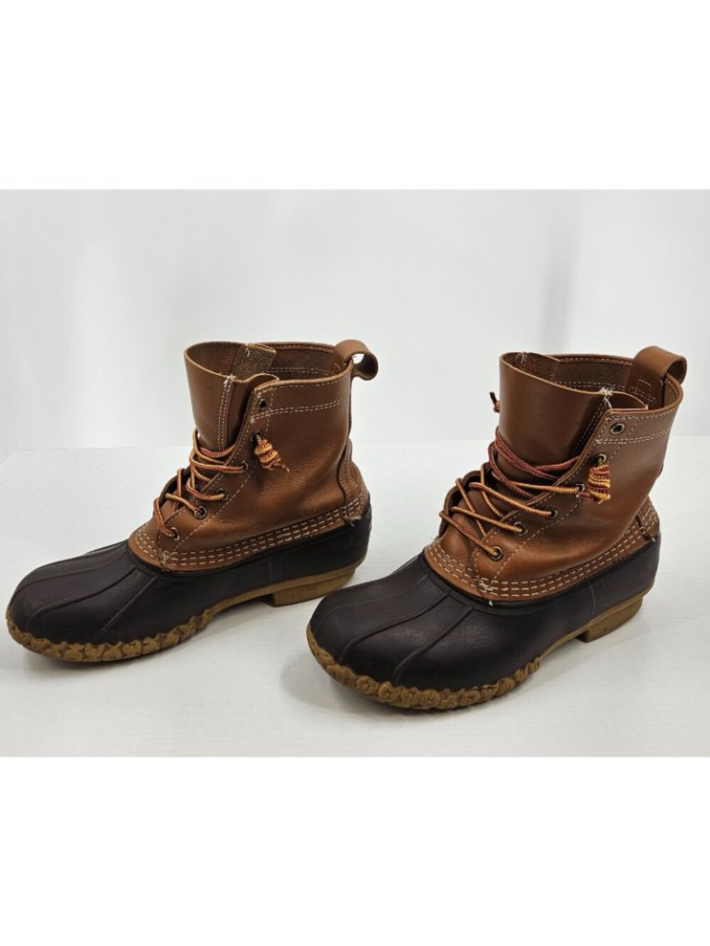 L.L.Bean Bean Boots 8M Brown Leather Duck Boots 175064 Made in USA Maine - Picture 3 of 7